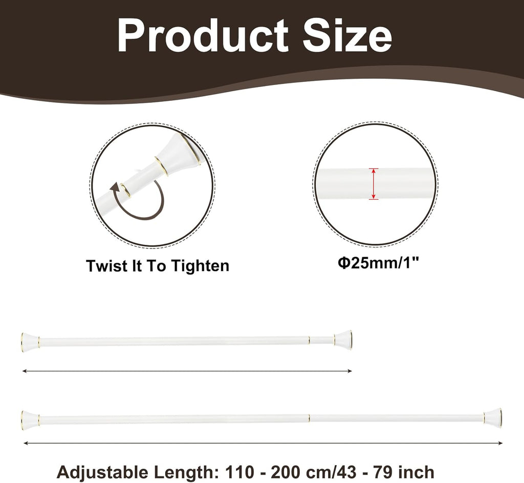 Massive Discounts Stainless Steel Tension Curtain Rod, 43–79 Inch