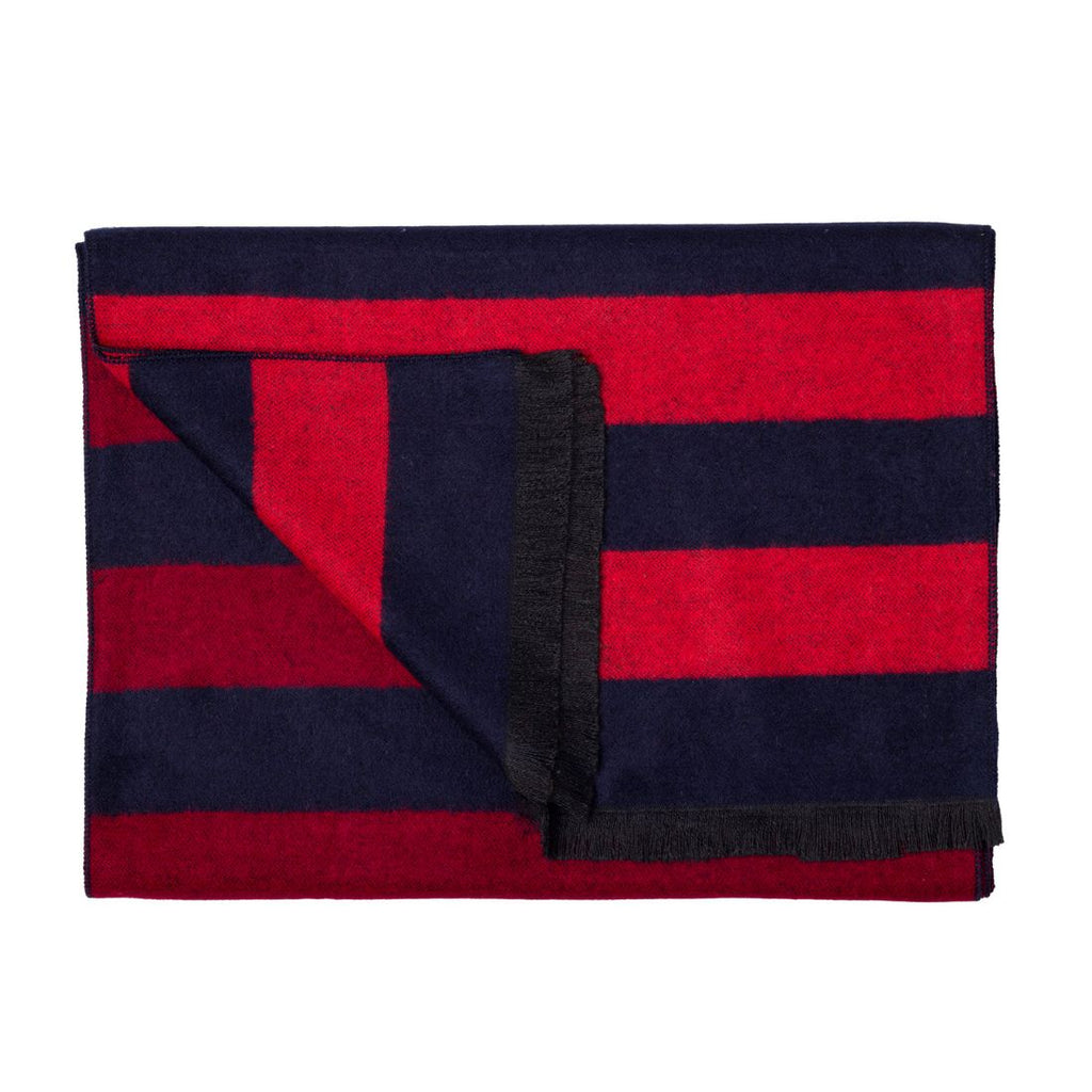 Swole Panda Burgundy & Red Stripe Bamboo Scarf – Sustainable & Breathable