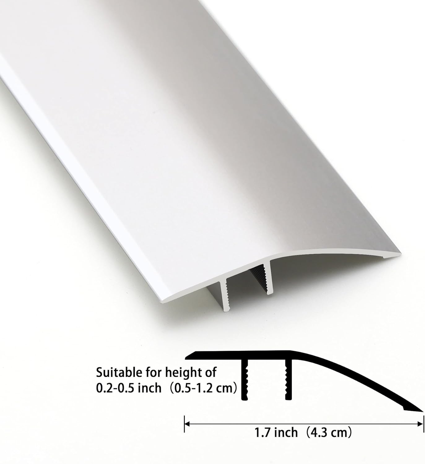 Massive Discounts Aluminum Floor Transition Strip – Matte Silver 0.9m
