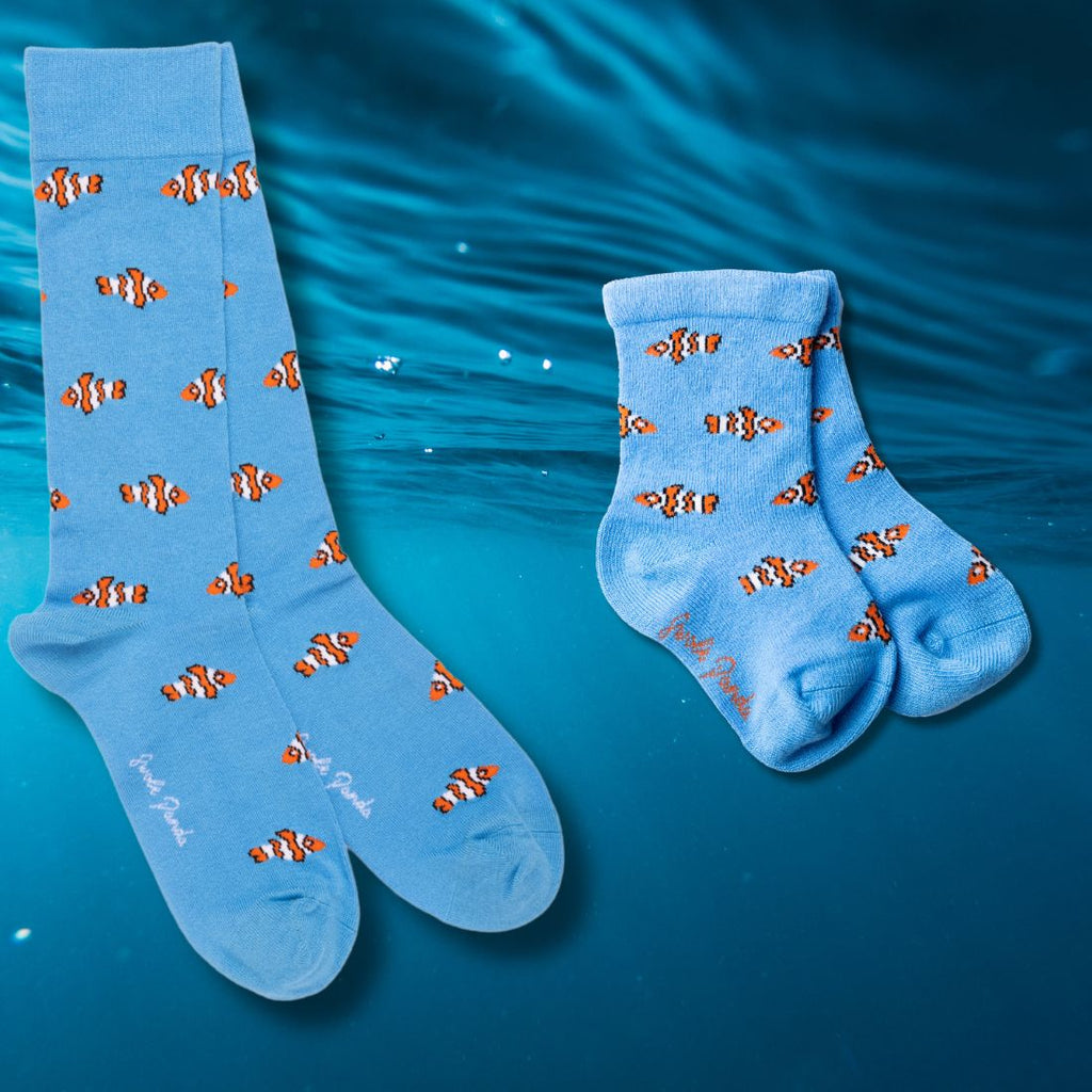 Swole Panda Clown Fish Matching Bamboo Socks – Adult & Child Novelty