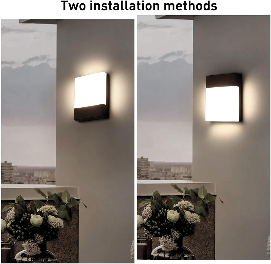 Lightsjoy 18W LED Outdoor Wall Light – IP65 Waterproof Sconce, Black