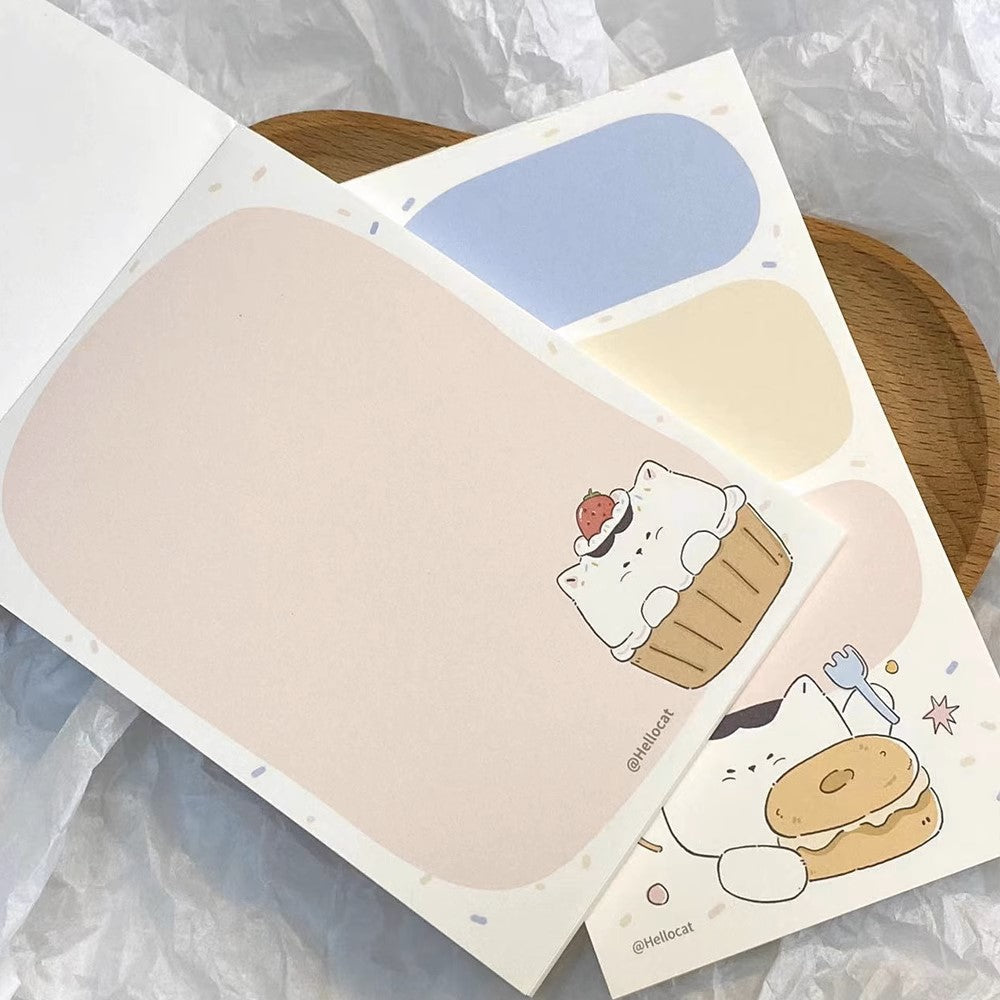 LuLuFun Studio Kitty Bakery Memo Pad – Kawaii Cat Note Pad, 50 Sheets