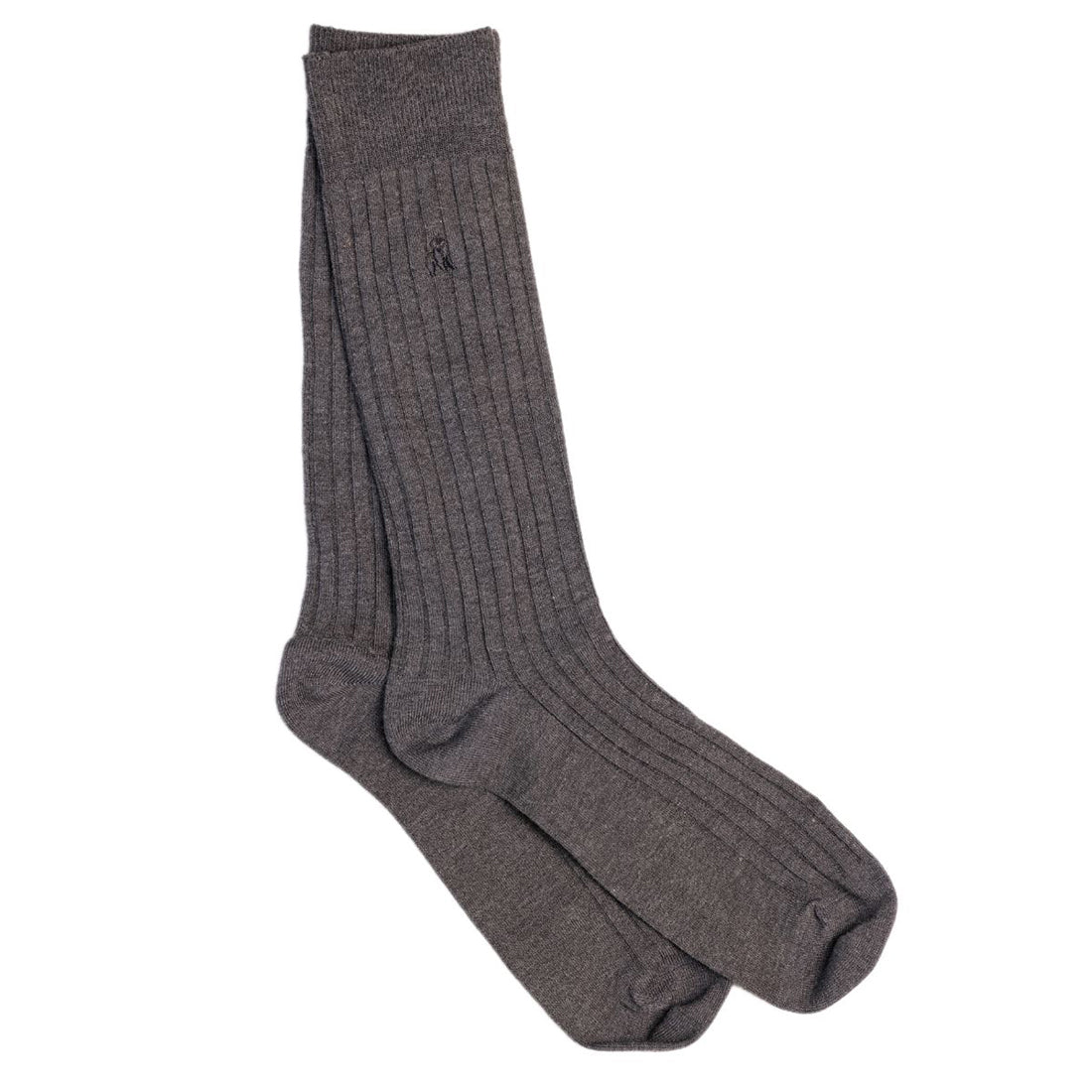Swole Panda Marl Grey Bamboo Socks – Ribbed Sustainable Comfort Socks
