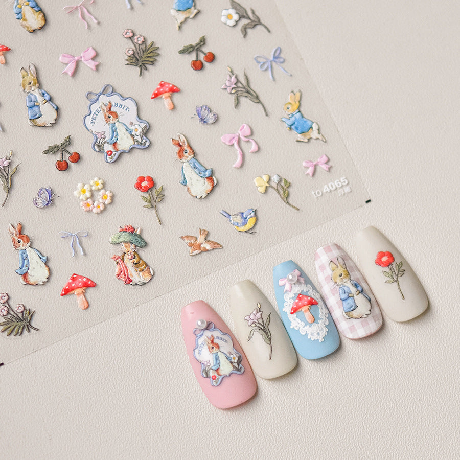 Bunny Nail Deco Stickers by LuLuFun Studio | Ultra-Thin Manicure Decals