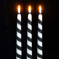 Kate's Clothing Black Candy Cane Taper Candles – Set of 3 Gothic Decor