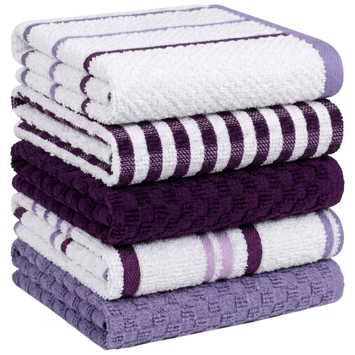 OLIVIA ROCCO Cotton Terry Kitchen Tea Towels - Super Absorbent 5 Pack