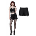 Dark in Love Tatum Black Gothic Pinstripe Shorts with Lace Trim