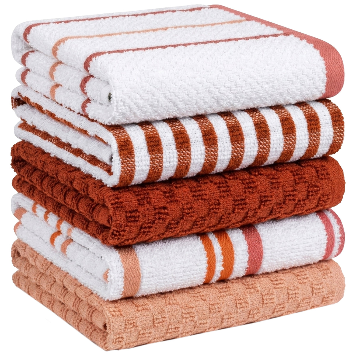 OLIVIA ROCCO Cotton Terry Kitchen Tea Towels - Super Absorbent 5 Pack