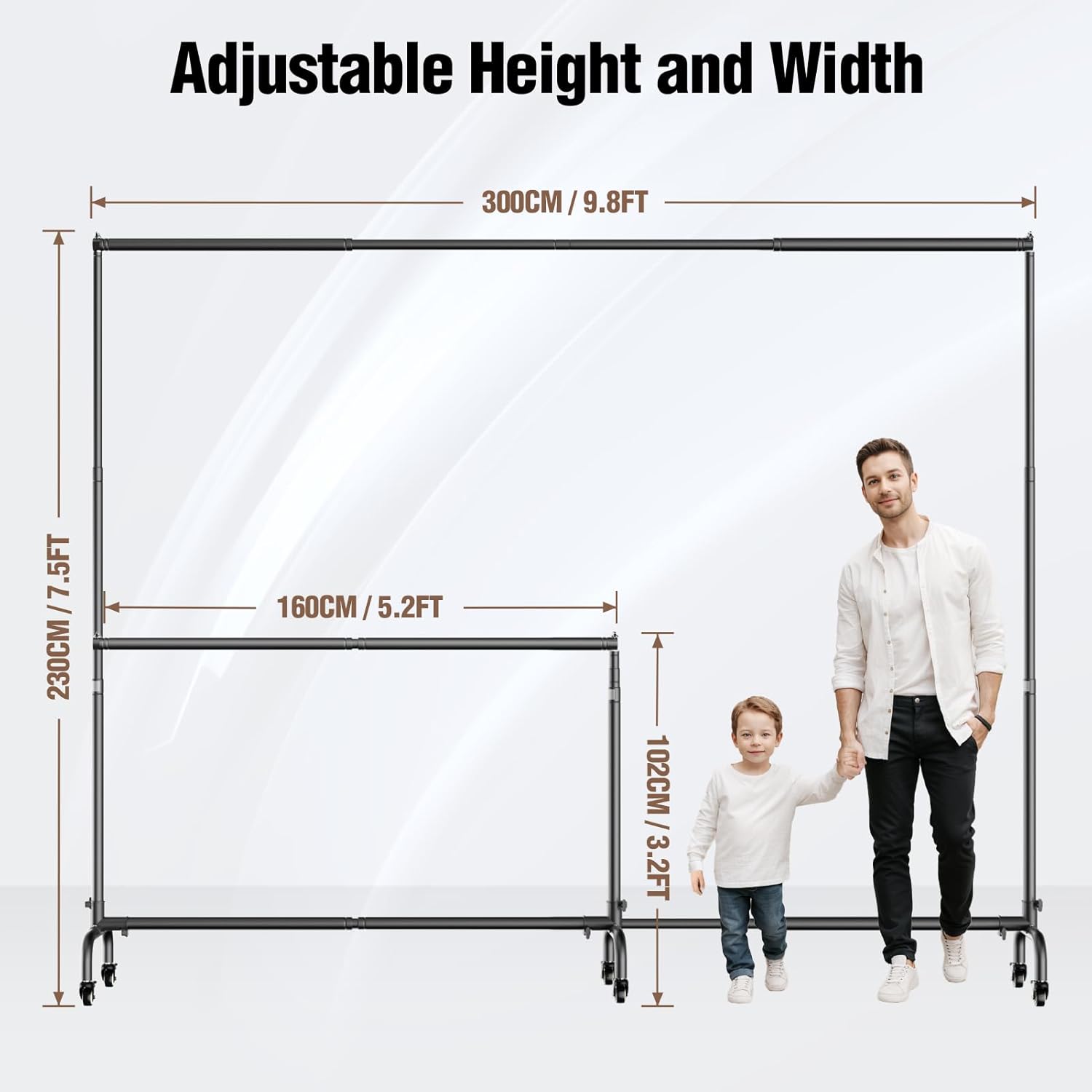 EMART 10x7.5ft Backdrop Stand with Wheels – Adjustable Banner Frame