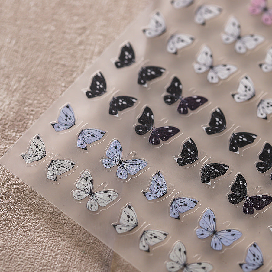 LuLuFun Studio Butterfly Nail Art Stickers – Summer Deco Decals (1 Sheet)