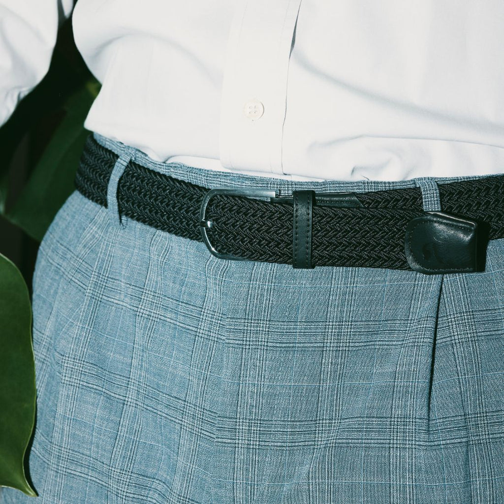 Swole Panda Woven Belt – Jet Black Recycled REPREVE Elasticated Belt