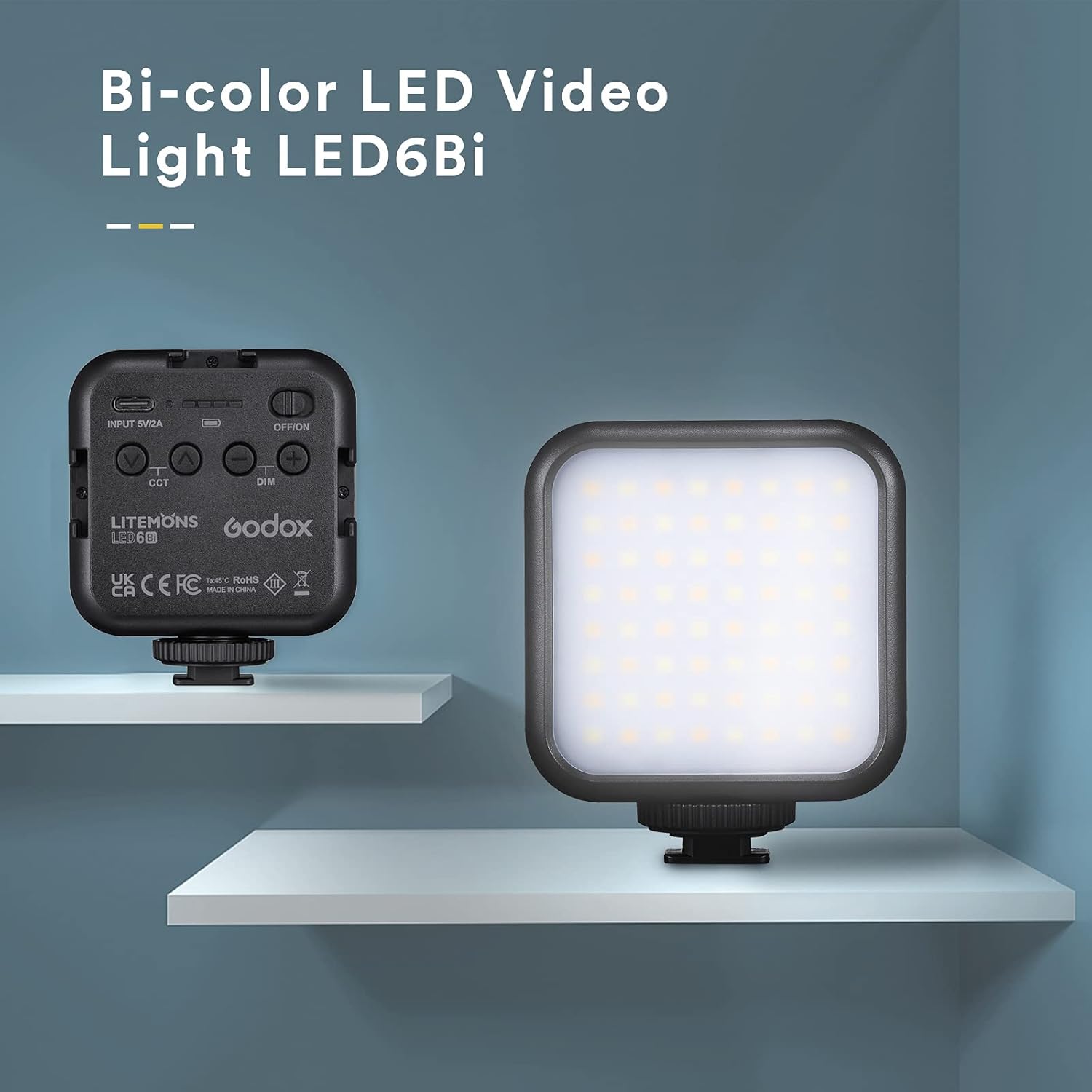 Godox Litemons LED6Bi Mini LED Video Light | Bi-Color 3200K-6500K CRI 95