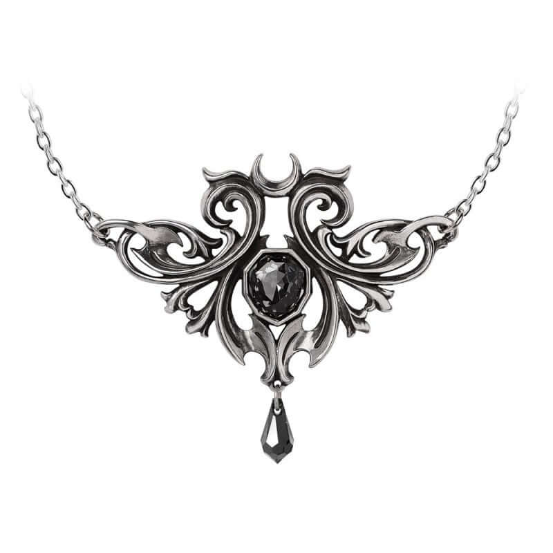 Alchemy Gothic Midnight Memorial Necklace – Baroque Austrian Crystal