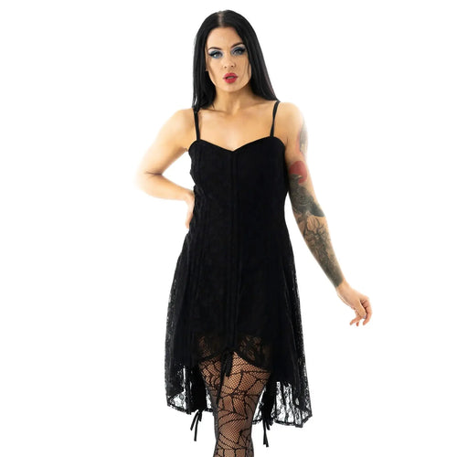 Vixxsin Nala Black Dress – Cotton Blend Gothic Style by Kate's Clothing