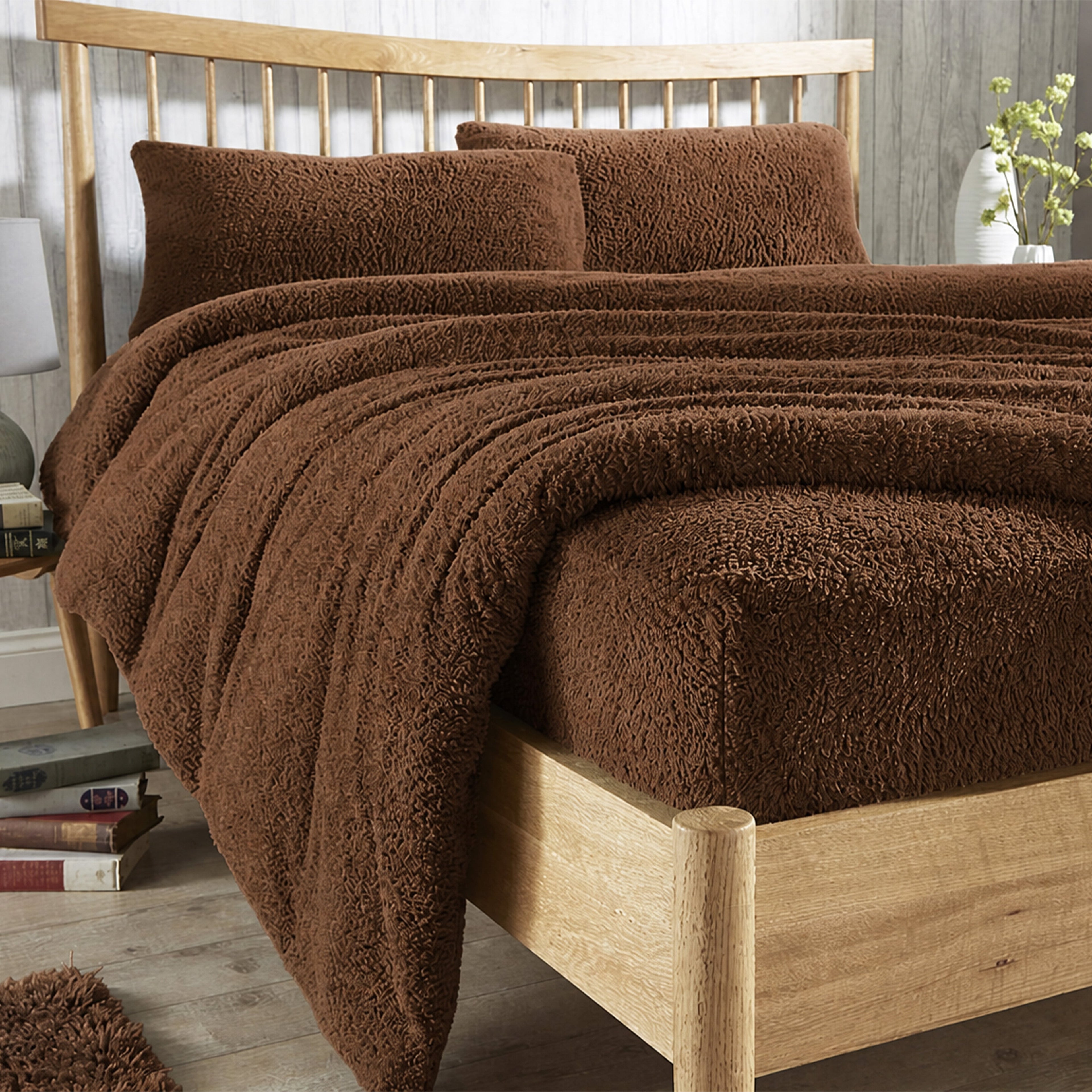OLIVIA ROCCO Teddy Fleece Extra Deep Fitted Sheet | Thermal Winter Bedding