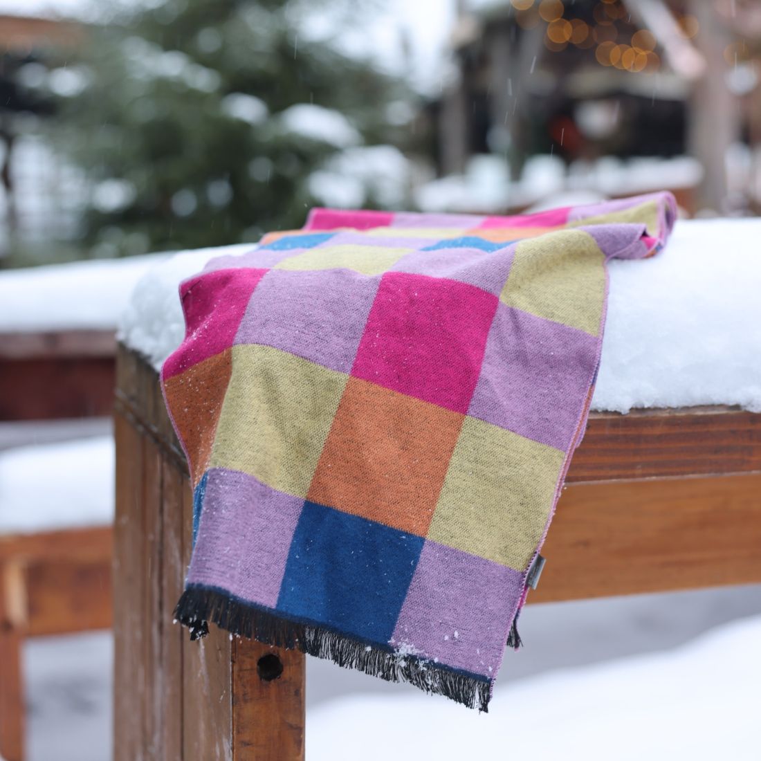 Swole Panda Multicolour Bright Check Bamboo Scarf – Sustainable Fashion