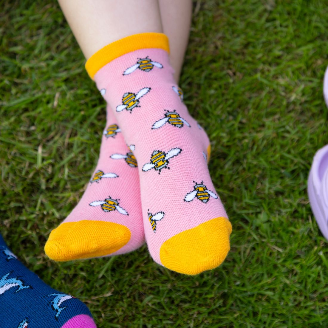 Swole Panda Children's Bumblebee Bamboo Socks – Seamless & Breathable