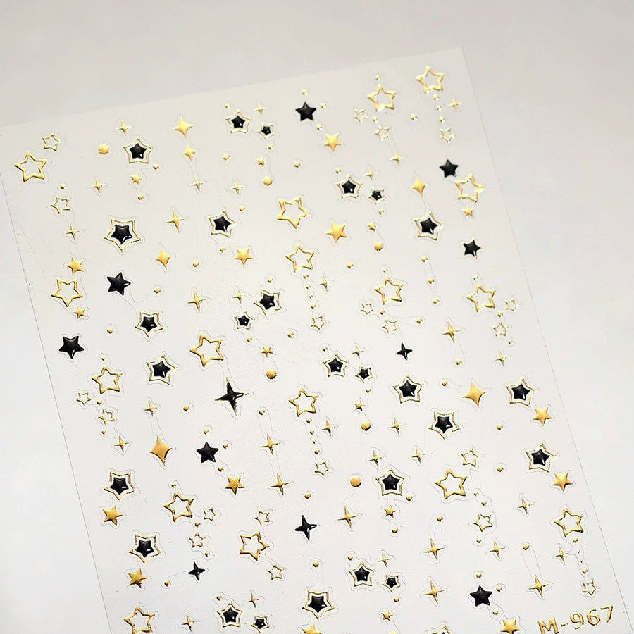 LuLuFun Studio Gold Star Nail Deco Stickers - Ultra-Thin DIY Nail Art