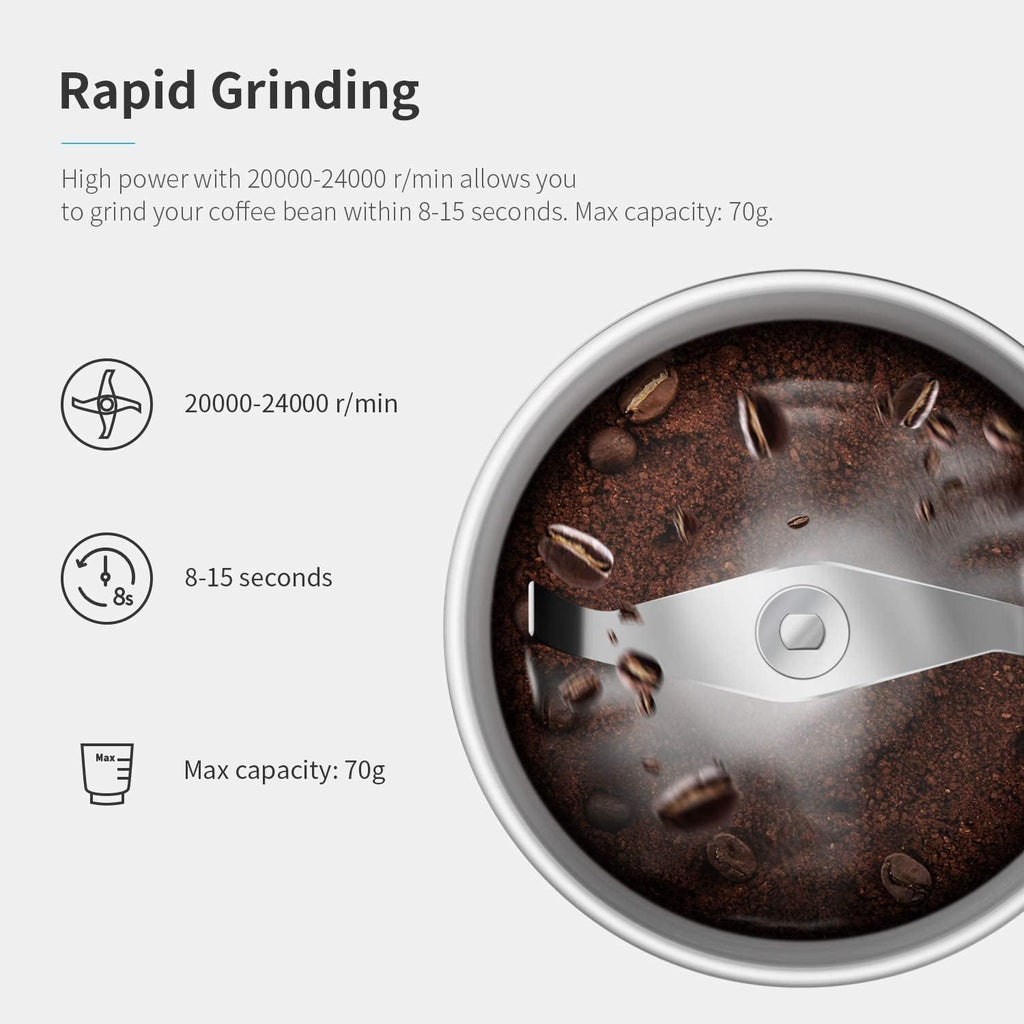 SHARDOR Electric Coffee and Spice Grinder | Wet and Dry 2-Bowl Set
