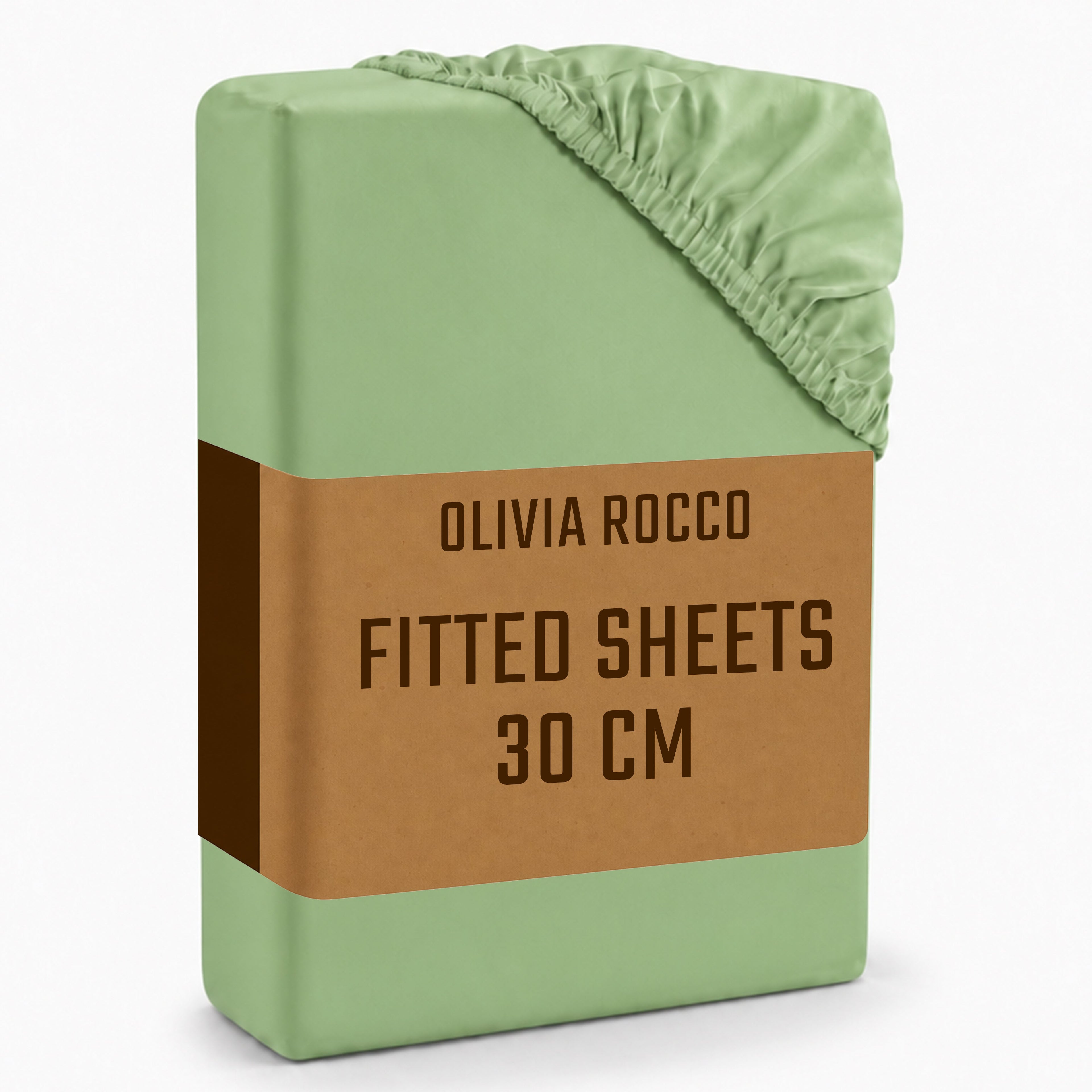 OLIVIA ROCCO Fitted Sheets – Super Soft Easy Care Plain Dye Bed Linen