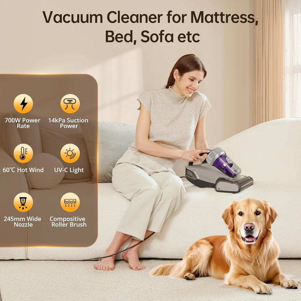 JIMMY JV35 Mattress Vacuum Cleaner | 700W Anti-Dust Mite UV Sterilizer