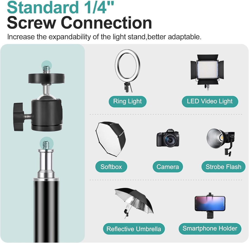 Emart 62" Aluminum Light Stand | Adjustable Camera Tripod 2-Pack