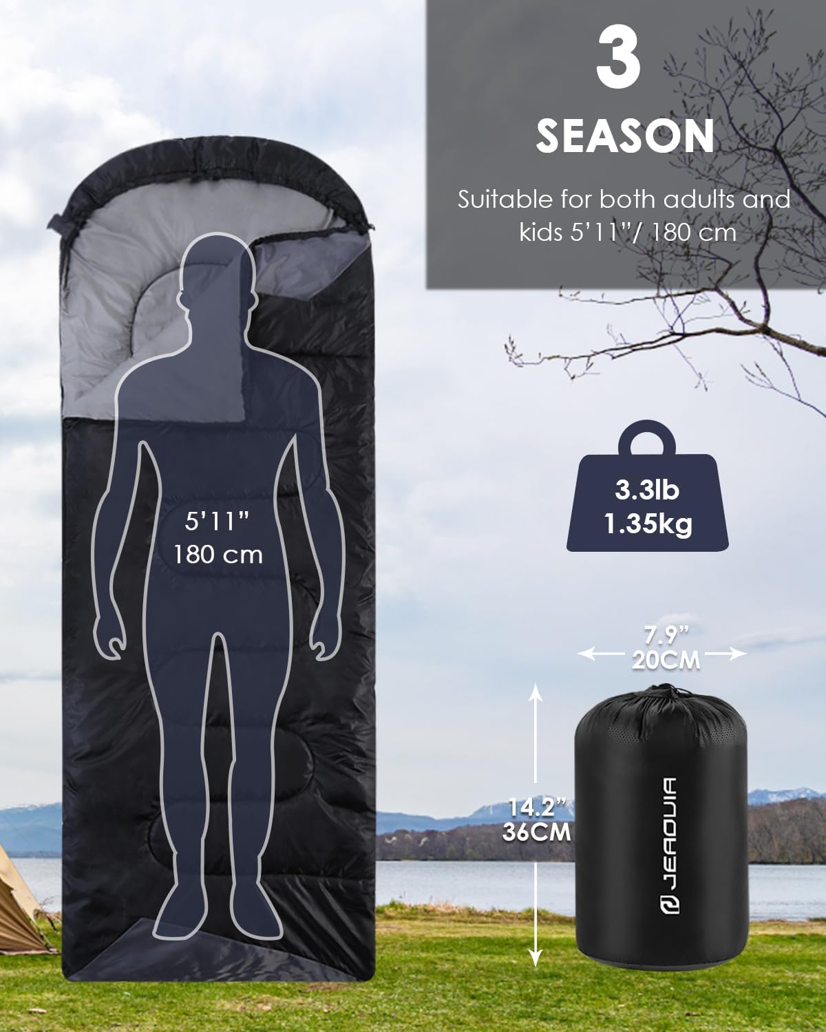Massive Discounts Lightweight 3-Season Waterproof Camping Sleeping Bag