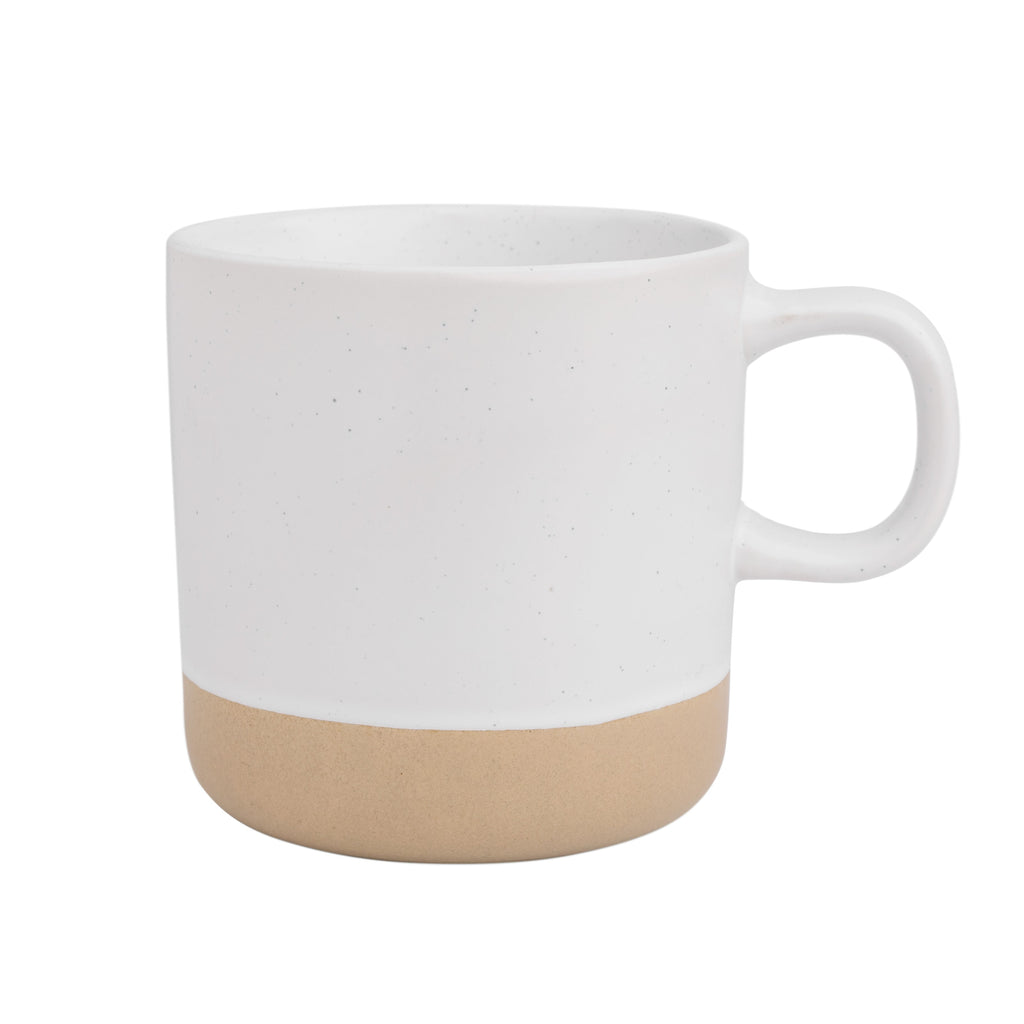 Mogarden White Speckled Ceramic Coffee Mug – 12oz Stoneware Cup