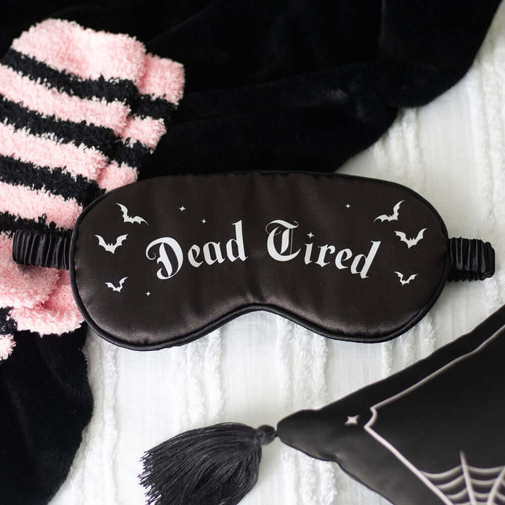 Dead Tired Satin Sleep Mask – Kate's Clothing Pretty Deadly Goth Mask