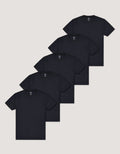 5 Pack Black Essential Cotton Tees