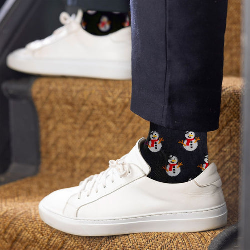 Swole Panda Snowman Bamboo Socks – Sustainable Festive Winter Apparel