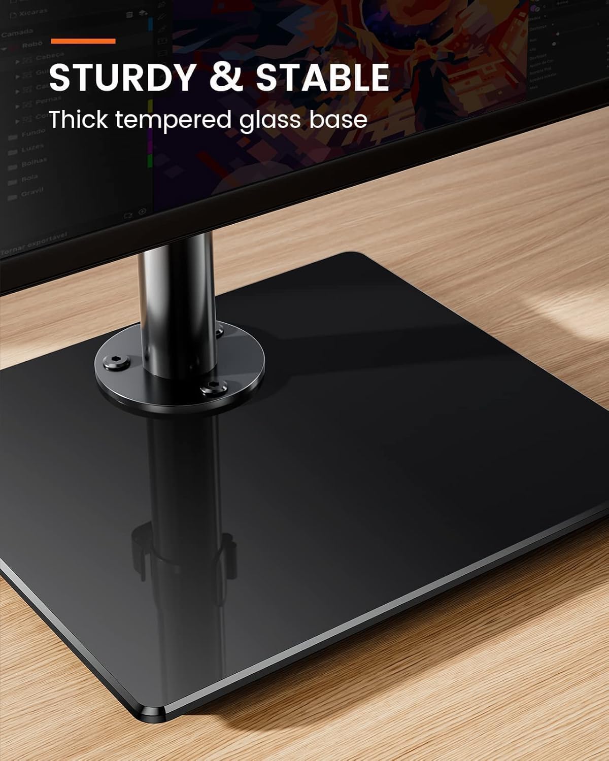 ErGear Single Monitor Stand – Freestanding VESA Mount for 13-32 Inch