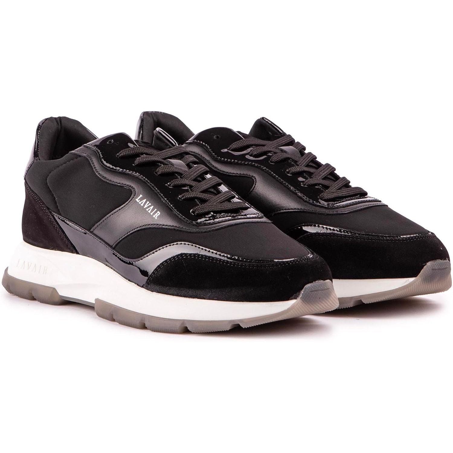 Lavair Aequora Men’s Black Leather and Suede Casual Trainers – UK 6