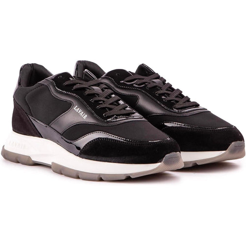 Lavair Aequora Men’s Black Leather and Suede Casual Trainers – UK 6