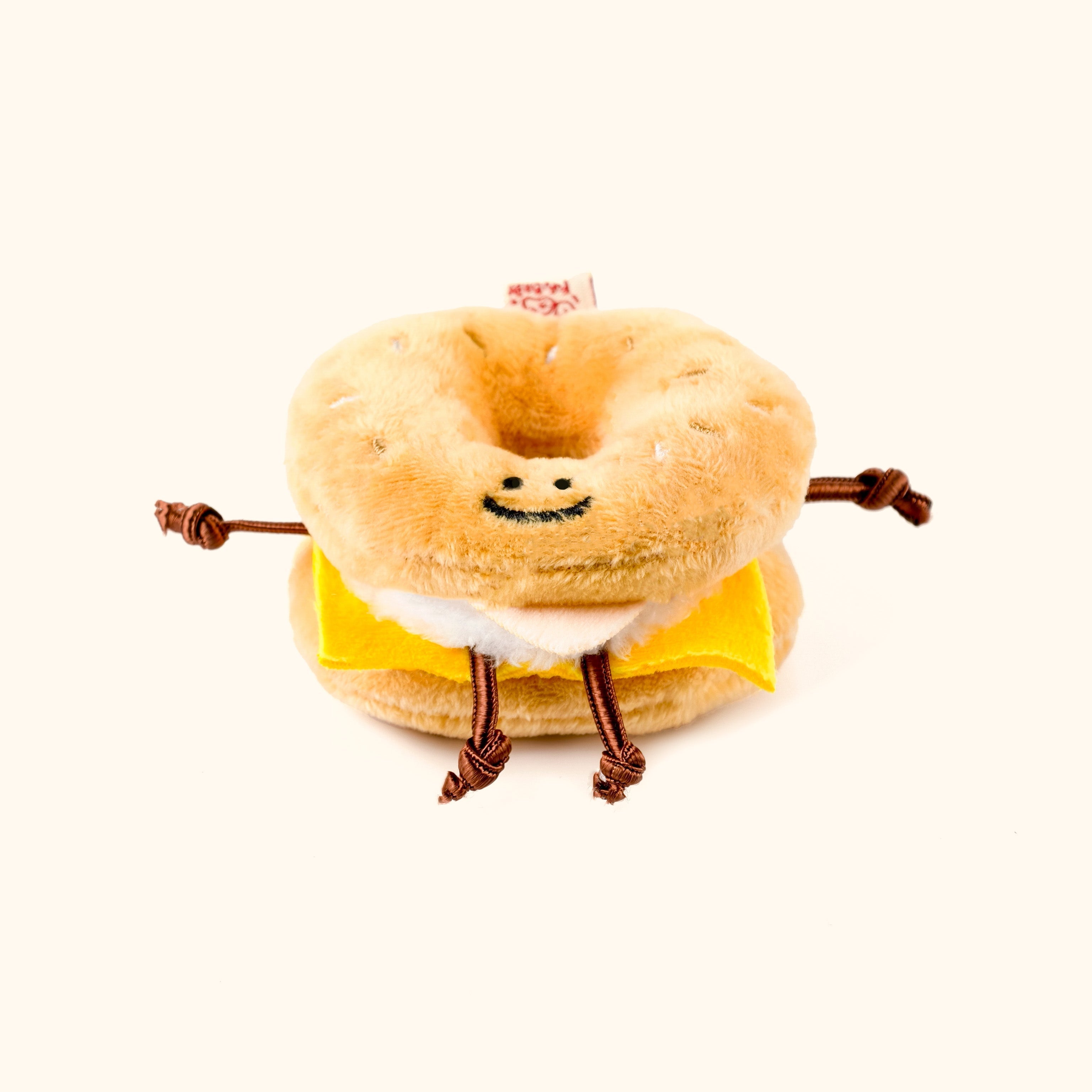 Bagel Bag Charm - Kawaii Bread Plush Toy by LuLuFun Studio