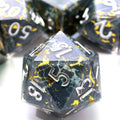 Gilded Void | Sharp Edge Dice | Resin | 7 Piece Set