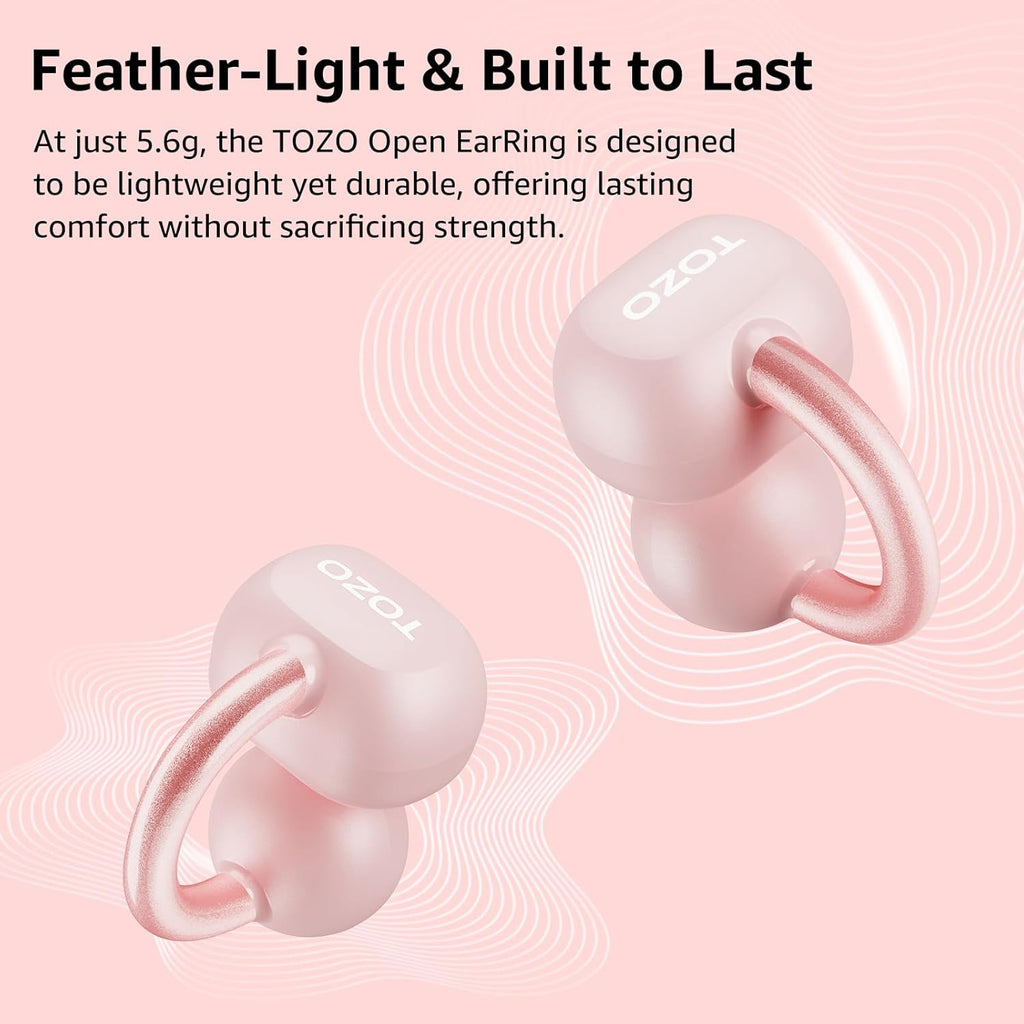 TOZO Open Ear Headphones - Clip On Wireless Earbuds with 40H Playtime