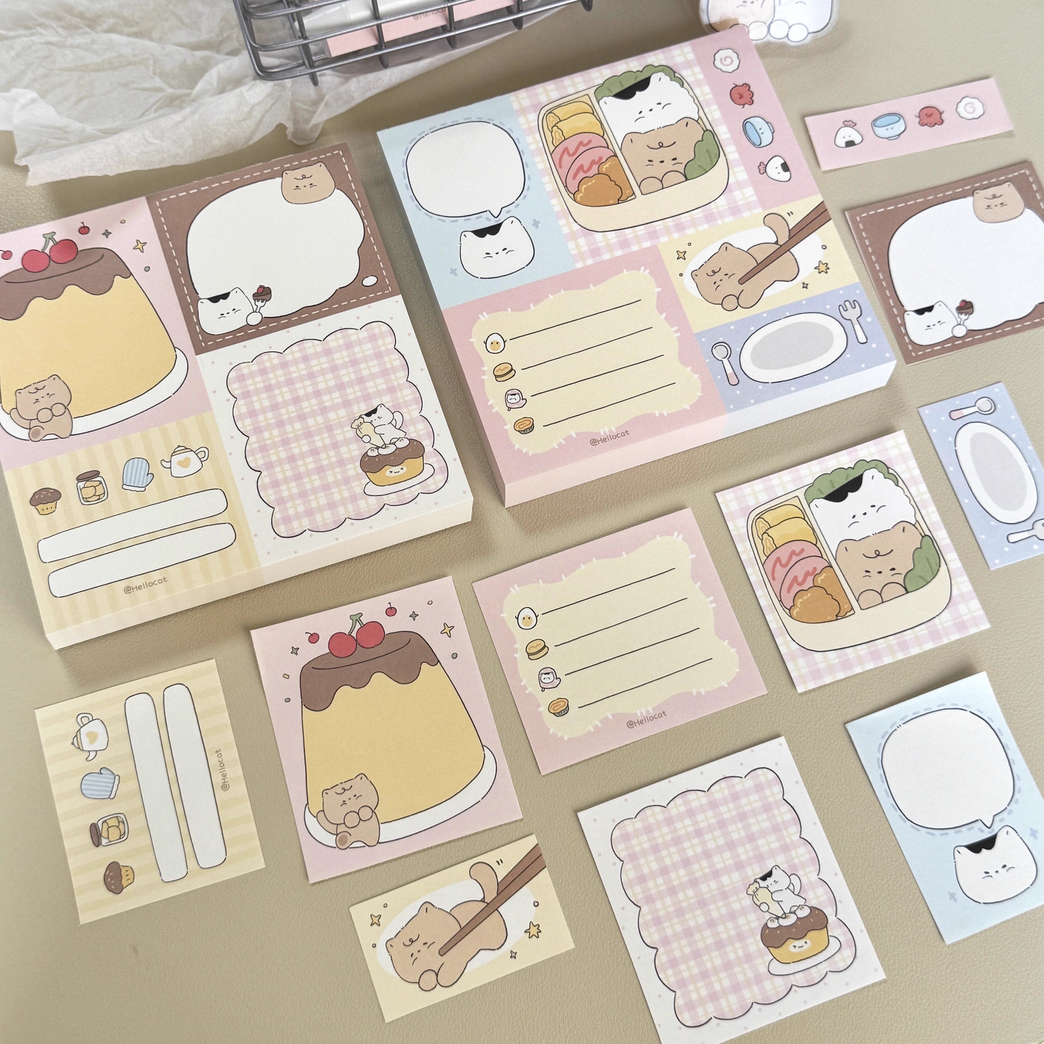 Kitty Patchwork Memo Note Pad | LuLuFun Studio Kawaii 50-Sheet Notepad