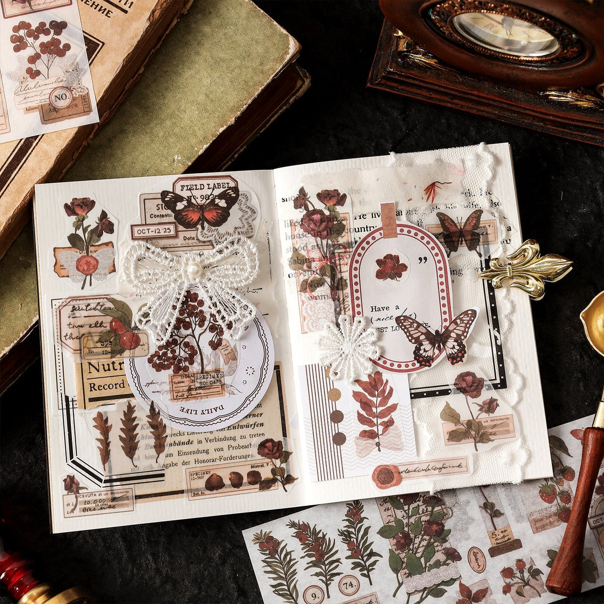 LuLuFun Studio Mountain Plant PET Botanical Stickers for Journaling