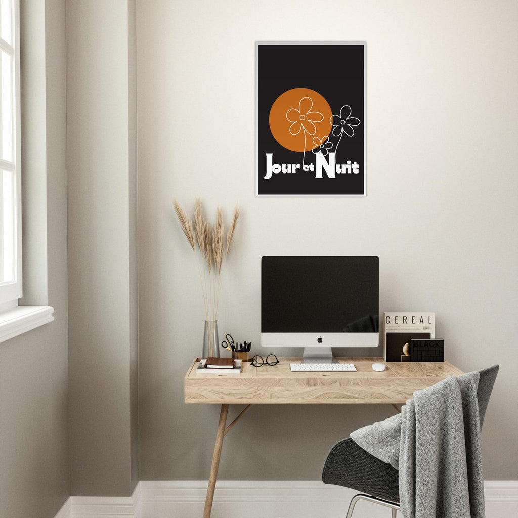 Day & Night Modern Boho Wall Art - Framed Poster, Ready to Hang - Bohemian Decor Gift