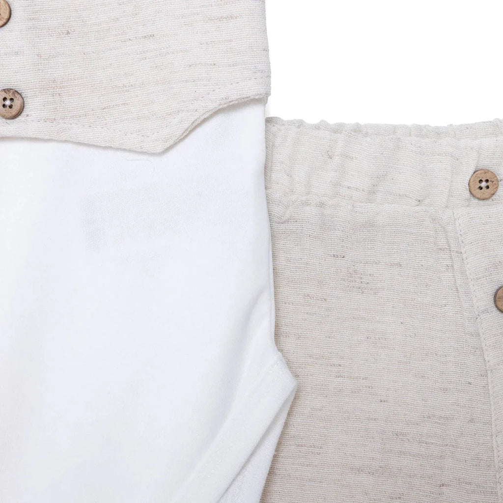 HelloBaby Boys Ceremony Muslin Outfit - Beige