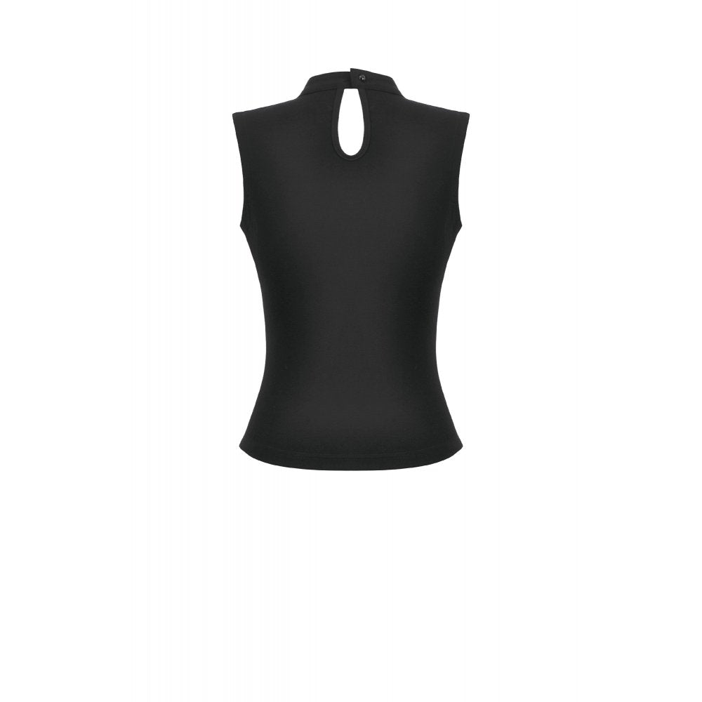 Dark in Love Punk Coffin Mesh Panel Top – Sleeveless Gothic Cotton Top