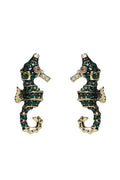 Ora Seahorse Green Stud Earrings