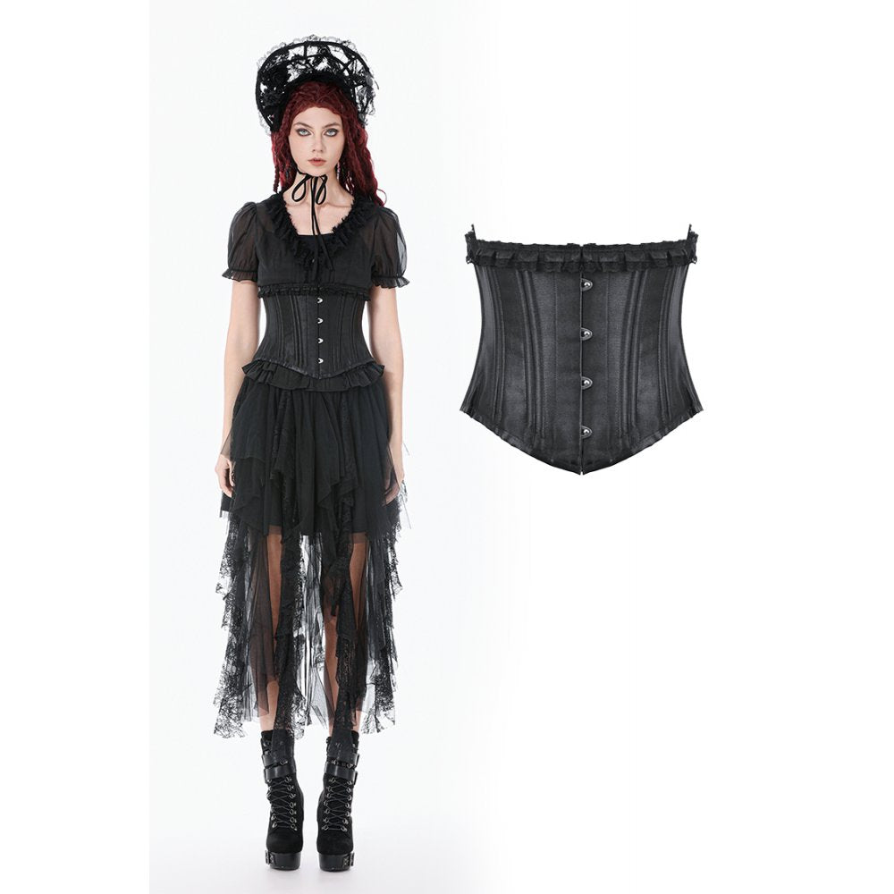 Dark In Love Evelina Steel-Boned Waist Corset – Black Gothic Cincher
