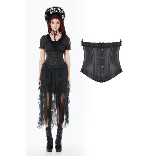 Dark In Love Evelina Steel-Boned Waist Corset – Black Gothic Cincher
