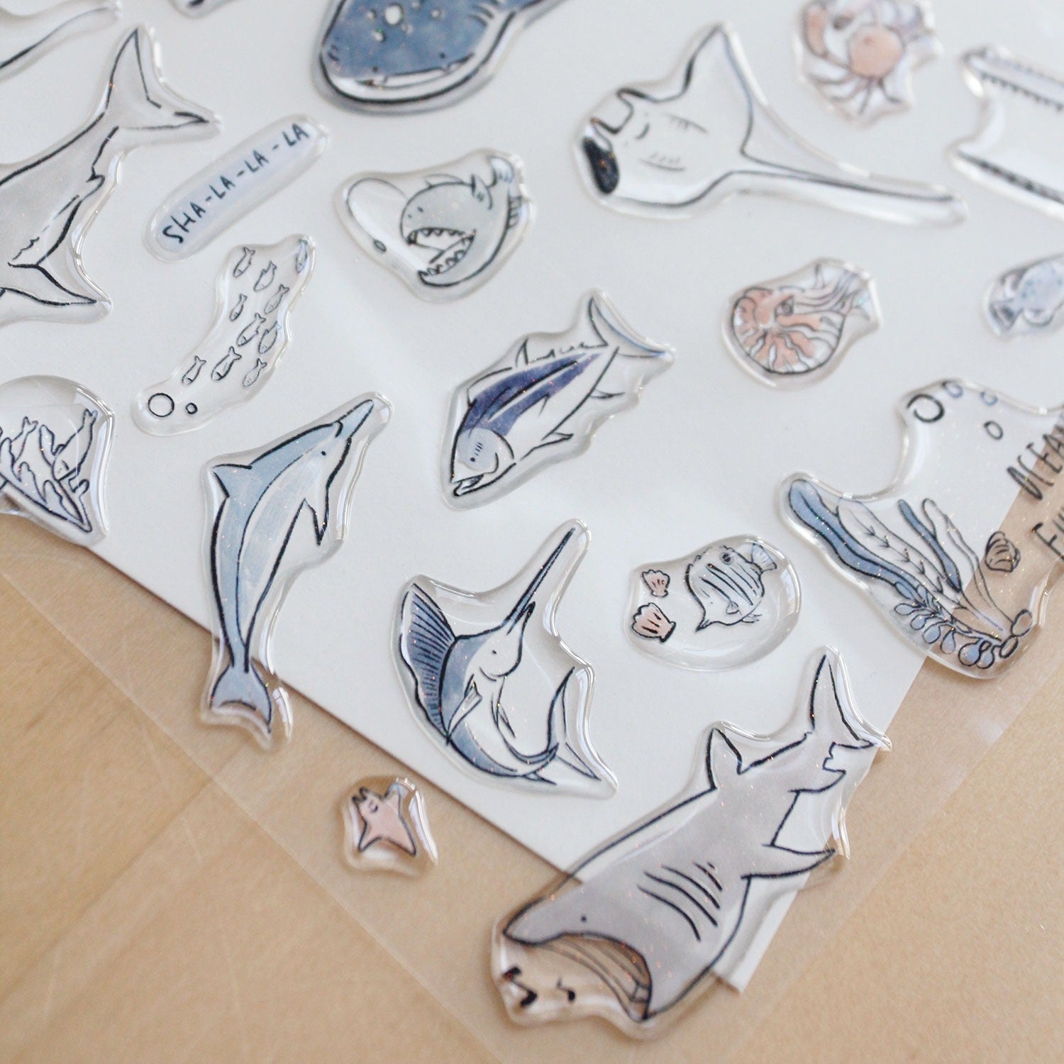 Ocean is Cool Resin Sticker Sheet - A Gator Life A5 Decorative Decals