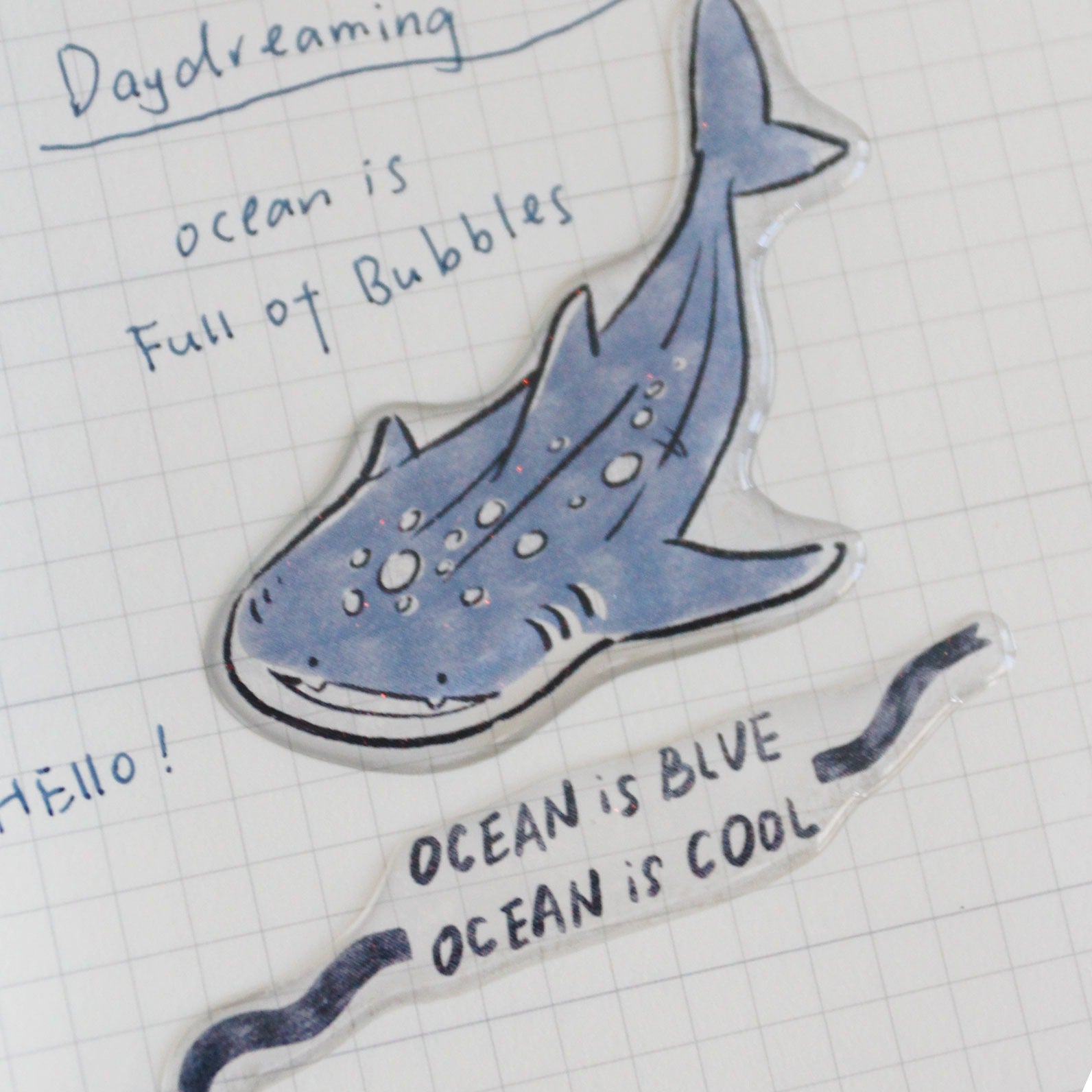 Ocean is Cool Resin Sticker Sheet - A Gator Life A5 Decorative Decals