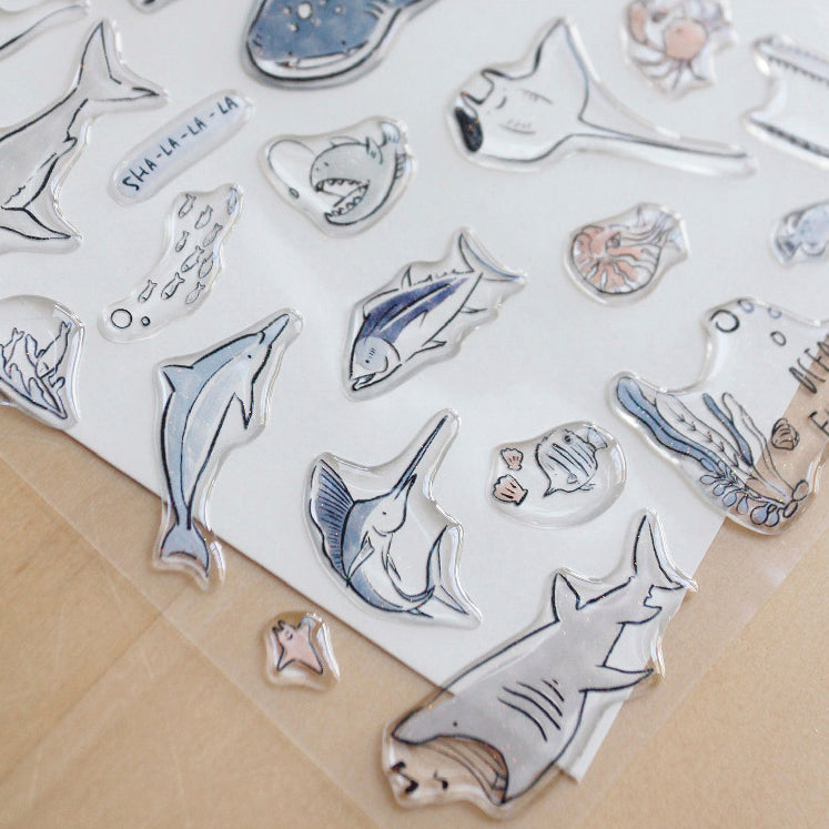Ocean is Cool Resin Sticker Sheet - A Gator Life A5 Decorative Decals