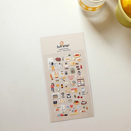 Suatelier Vlog Cooking Sticker Sheet – Decorative Journaling Decals