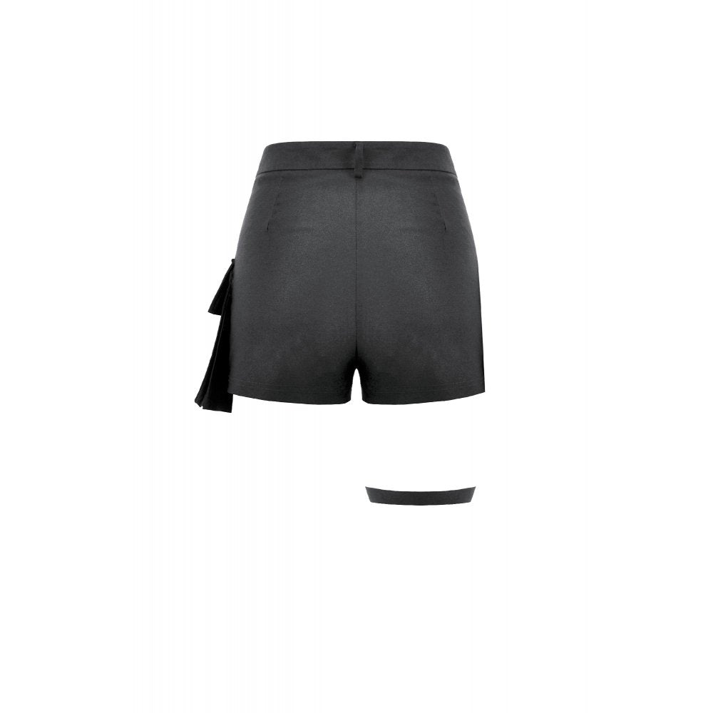 Dark in Love Punk Metal Utility Shorts – High-Waisted Industrial Style